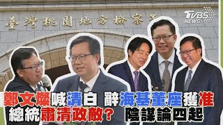 鄭文燦喊清白 辭海基董座獲准 總統肅清政敵?  陰謀論四起｜TVBS新聞