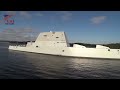 newest stealth destroyer uss zumwalt departs for commissioned 最新鋭ステルス駆逐艦｢ズムウォルト｣が就役に向けて出港