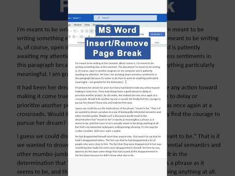 Page Break in MS Word #shorts #msword