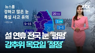 [날씨] 설 연휴 전국 눈 '펑펑'…강추위 목요일 '절정' / JTBC  뉴스룸