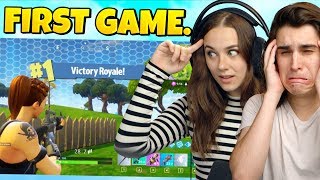 So MY GIRLFRIEND Reacted to my First Fortnite Game...