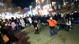 YU KAGAWA, HYOJIN & SHINHWA. EXHILARATING INTERACTIVE. HONGDAE BUSKING MEMORY.