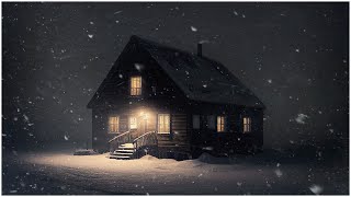 Winter Storm at a Lonely Log Cabin┇Cold Ambience┇Freezing Blizzard┇Nature Sounds for Deep Sleep