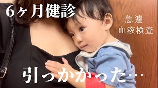 6ヶ月健診で引っかかって血液検査をしました。。翌日予防接種の副反応が出た...【生後7ヶ月】