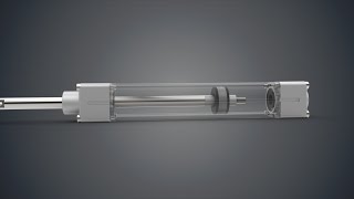 Pneumatic cylinder working 3D animation | cadilight - animation for technology