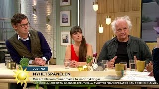 Nyhetspanelen: Flyktingfrågan, vågar och sjuk på jobbet bl a - Nyhetsmorgon (TV4)