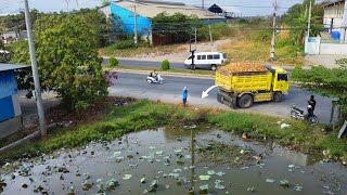 FIRST Open New Job, Dump Truck 5Ton Filling Land with Bulldozer D20-P K0MATSU Pushing Soil, Mix VDO