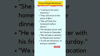 Future Simple Tense | Future Simple Sentence #englishspeaking #shorts #englishgrammar