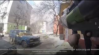 （マリウポリ）アゾフ連隊がマタドールでロシア軍装甲車を攻撃。