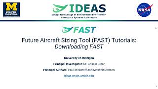 Downloading FAST: Getting Started with the Future Aircraft Sizing Tool  | Open-Source Software