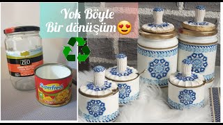 CAM KAVANOZ VE KONSERVE KUTULARI İLE BAKIN NE YAPTIM GERİDÖNÜŞÜM KENDİNYAP VİDEOLARI