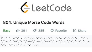 LeetCode Unique Morse Code Words Solution Explained - Java