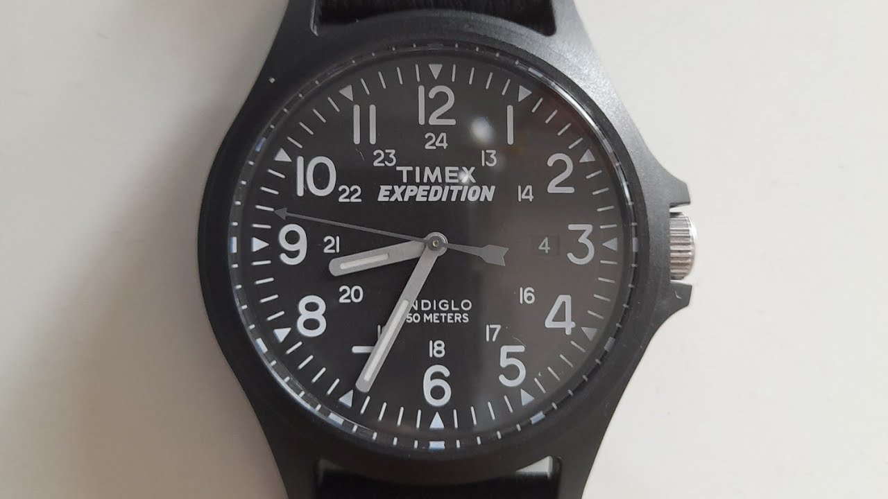 Timex Expedition Acadia TW4B08100 Indiglo Black Dial Black Nylon Strap ...