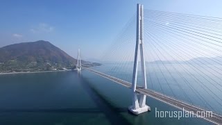 Paramotor Japan Shimanami Kaido Tatara bridge Ehime \u0026 Hiroshima Prefecture. しまなみ海道「多々羅大橋」空撮