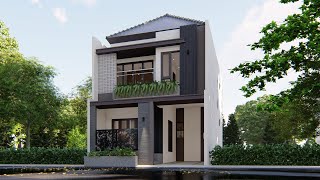 DESAIN RUMAH 2 LANTAI UKURAN 7X12 METER