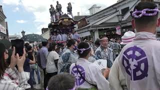 なごみの米屋さん前で待機していた花崎町の山車が動き出しました〜　成田祇園祭2022楽日にて　2022年7月10日　 00051