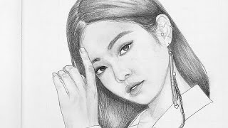 Jennie drawing, blackpink member Jennie drawing, blackpink member Jennie, drawing, blackpink member