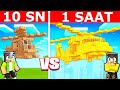 10 SANİYEDE YAPILAN HELİKOPTER VS 1 SAATTE YAPILAN HELİKOPTER YAPI KAPIŞMASI! 🚁 | Minecraft