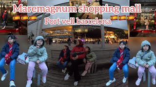 Maremagnum mall en port vell barcelona, wisata gratis barcelona ngasih makan burung camar