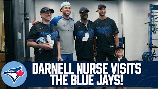 Oilers Star Darnell Nurse meets Vladimir Guerrero Jr. and George Springer!