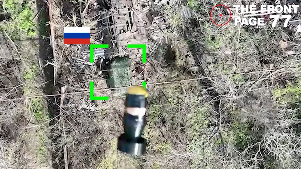 Dropping Grenades From A Drone. A Ukrainian Drone Drops A Grenade On ...