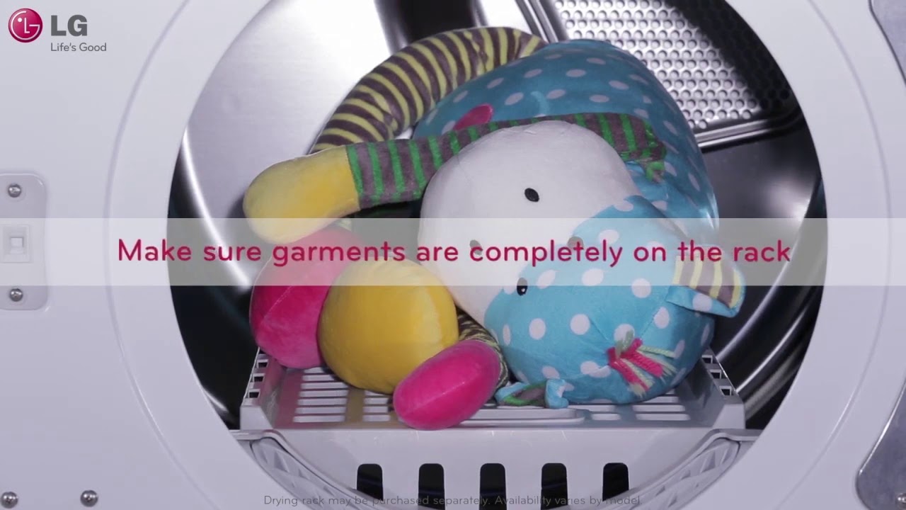 Lg Dryer Using The Drying Rack Youtube