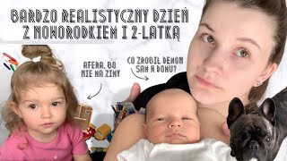 VLOG -  Bardzo REALISTYCZNY Dzień z NOWORODKIEM i 2-Latką I Psem! Jak nie ZWARIOWAĆ?? 👶🏼 🍼 🤯