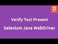 Verify text present using Selenium Java