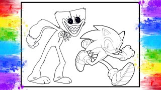 Huggy Wuggy & Sonic 2 the hedgehog Coloring Pages | Poppy Playtime Coloring | Rodsyk - Energy