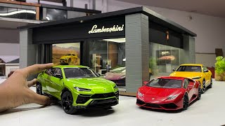 DIY Tiny Lamborghini Cars Showroom 1/18 Scale Diorama | Mini Lamborghini Cars Diecast Models