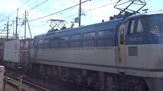 EF66-115牽引貨物列車　魚住駅付近にて