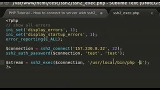 PHP Tutorial - How to connect to server using ssh2_connect