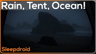 ► More Rain in a Tent by the Ocean ~Rainstorm and Ocean Wave Sounds for Sleeping, 10 hours (lluvia)
