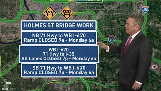 Closures set for three Kansas City-area interstates this weekend
