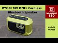 RYOBI 18V ONE+ Cordless Compact Bluetooth Speaker (Tool Only)   Model  #PAD02B