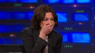Watch Anne Hathaway Laugh Uncontrollably with Jon Stewart