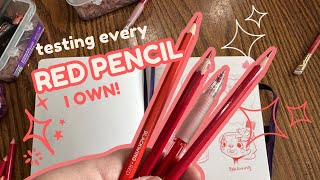 ❤️ TESTING EVERY ERASABLE RED PENCIL I OWN! ❤️ Prismacolor, Pilot Color-Eno, Ticonderoga, Blackwing