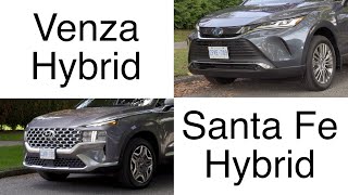 Toyota Venza Hybrid VS Hyundai Santa Fe Hybrid Comparison
