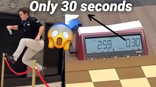 Magnus Carlsen is late. he has only 30 seconds!!!