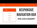 How to Create Responsive Navigation Bar using HTML CSS Javascript | Step by Step Tutorial