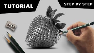 Draw Hyperrealistic Strawberry | Step-by-step Tutorial