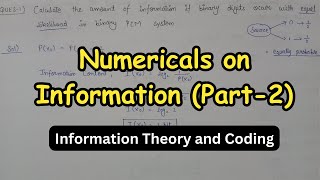 Numericals on Information (Part-2) | Information Theory and Coding