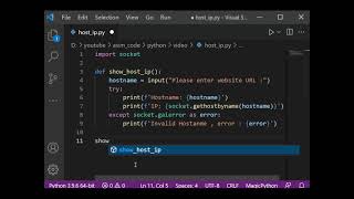 How to Get the Ip address and Hostname of Website In Python