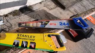 Comparing Bahco and Stanley handsaws (Sawn planks from a log part 1)