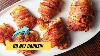 Keto Bacon Wrapped Chicken Thighs