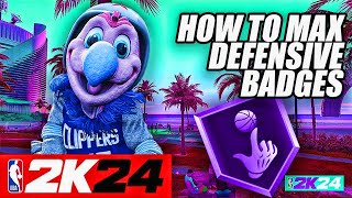 NEW FASTEST WAY TO MAX DEFENSIVE BADGES ON NBA 2K24! HOW TO GET ALL BADGES FAST AND EASY IN 2K24