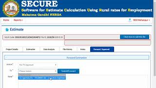 Forward MGNREGA estimate from BDO's login to EE for TS in SECURE