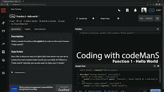 Codewars 8 kyu Function 1 - Hello World Javascript