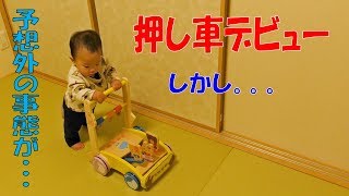 押し車で遊んだら予想外の事態が発生（赤ちゃん生後10ヶ月）