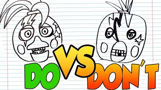 DOs & DON'Ts Drawing FNAF - Security Breach Glamrock Chica Animatronic In 1 Minute CHALLENGE!